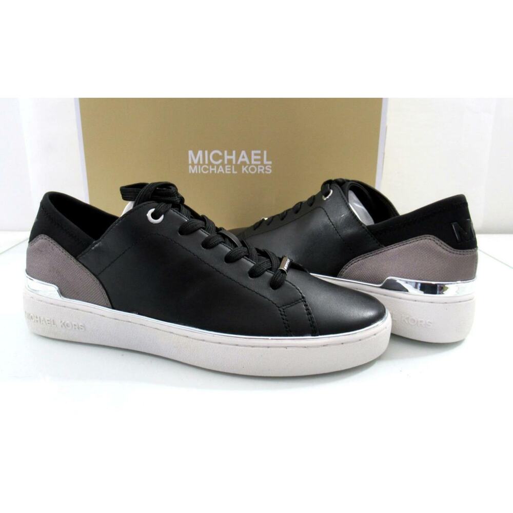 Women's Shoes Michael Kors Scout Lace Up Sneaker MK Logo Scuba Black Size 7 - Picture 3 of 9